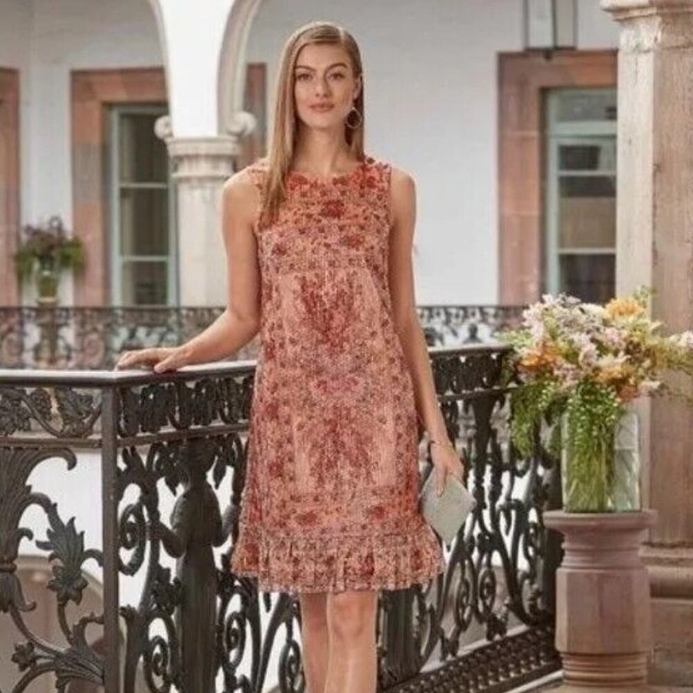 SUNDANCE Floral Glory Sequin Dress XS 20s Formal Flapper Wedding Guest Formal